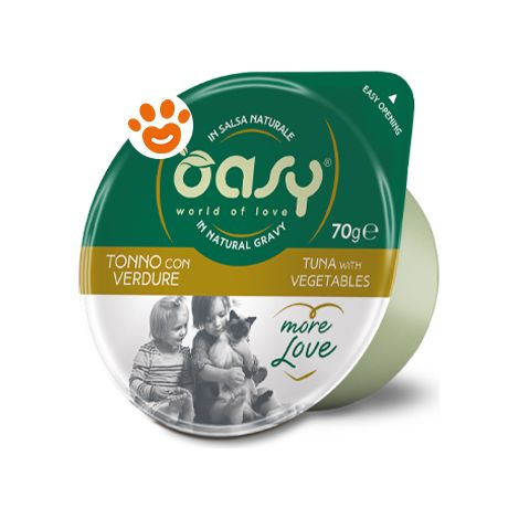 Oasy Cat More Love Green Cup Tonno con Verdure - Oasy Cat More Love Green Cup Tonno con Verdure - Vaschetta da 70 Gr