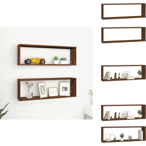 vidaXL Étagères murales cubiques 2 pcs Chêne marron 80x15x26,5 cm