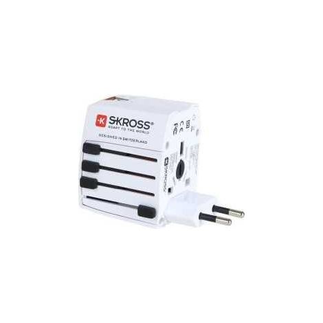 Nedis SKROSS MUV 2 USB Adaptador de viaje blanco