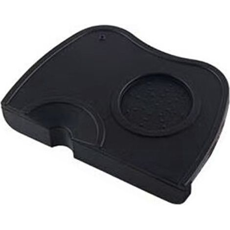 Tapis de tassement café en silicone alimentaire, sans odeur, double rainure, noir, 17.5x12.5x0.6cm pour presse café maison (1/5)