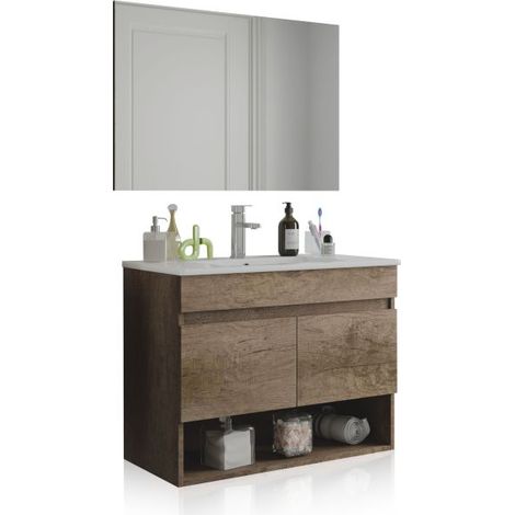 Pack de baño con lavabo cerámico Thai Nordik (ancho) x 64cm (alto) (1/5)