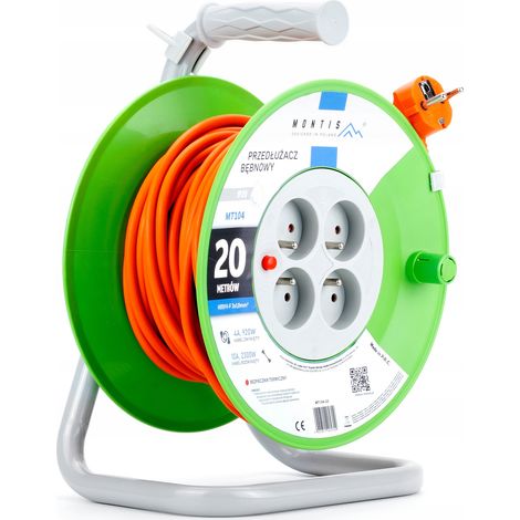 CAVO PROLUNGA TAMBURO 3x1,0 A TAMBURO 2300W IP20 4 PRESE GIARDINO 20M (1/3)