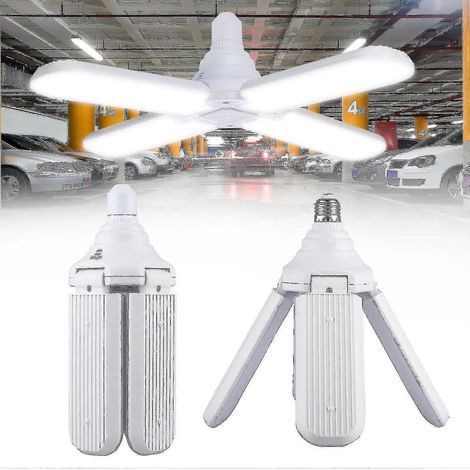 Éclairage LED 45 W pour garage, éclairage LED lumière du jour, panneaux déformables à 3 feuilles, plafonnier pour garage (1/5)
