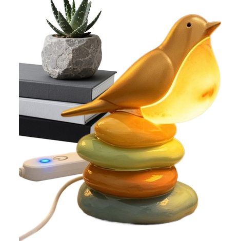 Lampe bureau chambre à coucher Adorable Oiseau En Résine Fait (1/5)