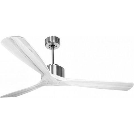 Modulo de KlassFan - Super destratificateur et ventilateur DC 166 cm Chrome pales bois blanc sans Lumière  30 à 60 m²
