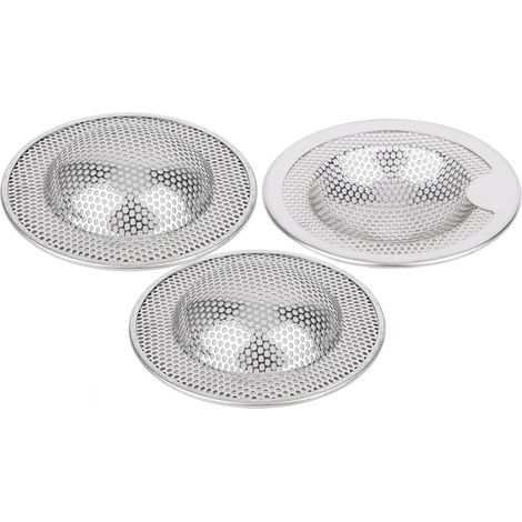 Lot de 3 filtres en acier inoxydable pour lave-vaisselle, éviers et canalisations de cuisine et de salle de bain (taille moyenne) (1/5)