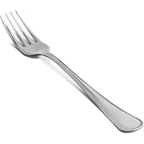 zanetti Set 12 Forchette da tavola in acciaio inox 18/C, modello Leonardo, confezione da 12 pezzi, made in Italy, Grigio (1/3)