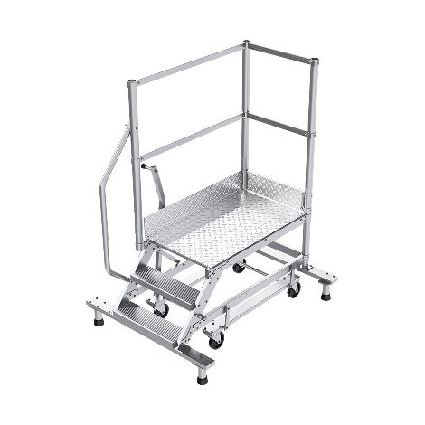 Piattaforma con ruote 3 gradini - Altezza massima di lavoro 2.60m - PTF103G-KRE