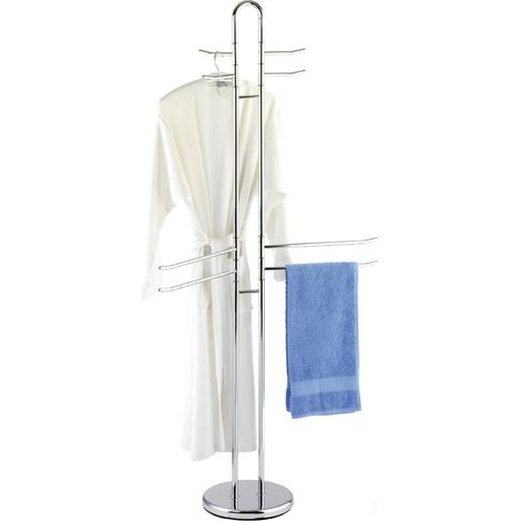 Wenko – Porte-serviettes PALERMO – 8 bras mobiles de 40 cm – Acier chromé – Design élégant et gain de place (1/6)