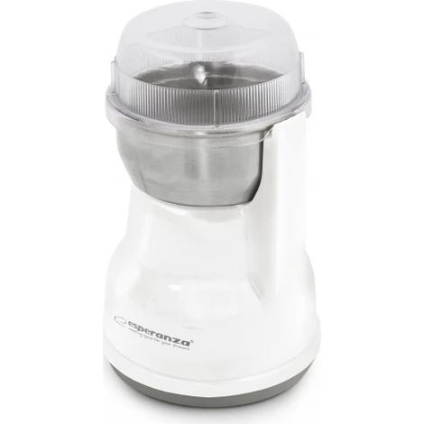 Moulin à café portable blanc pour grains de café, idéal pour la maison, le bureau et les voyages, pratique et facile à transporter.-AquaForge