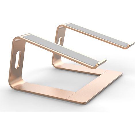 Support Ordinateur Portable, Support PC Portable Ventilé en Aluminium, Ergonomique Bureau Laptop Stand pour MacBook Pro/Air, Surface, HP, Dell, Lenovo, Acer, ASUS, 10"-17" Laptops - Or
