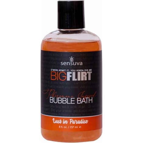 Bain moussant aux phéromones Sensuva Big Flirt, parfum Lust in Paradise, 237 ml