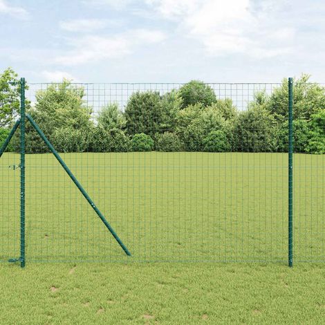 Zaunpfosten 12 pcs Grün Pulverbeschichteter Stahl