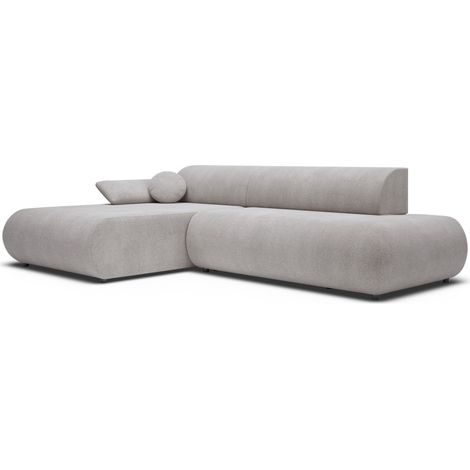 Selsey Armone – Ecksofa mit Schlaffunktion, Chenille, Ottomane links, Hellgrau (1/5)
