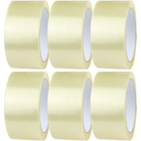 Ruban Adhésif Transparent 6 Rouleaux de 48mm x 66m Ruban Adhésif pour Colis Transparent Ruban d'Emballage pour des Boîtes, des Cartons, Déménagement