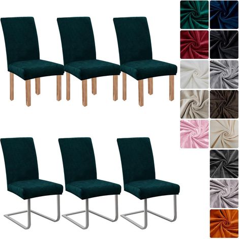 Samt Stuhlhussen 6er Set, universell stretch, waschbar, für Esszimmerstühle (1/5)