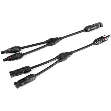 1 Par de Conectores Y para Cable Solar, Cable PV para Paneles Solares, Masculino/Femenino/Femenino M/F/F y Femenino/Masculino/Masculino F/M/M, Conector de Ramificación Y Y2-1, Conectores Fotovoltaicos (1/4)