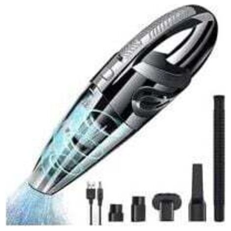 Powerful 120W 2200mAh cordless handheld vacuum cleaner with wet and dry function, washable HEPA filter and 5 rechargeable nozzles for home, table, and outdoor use