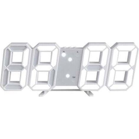 Reloj de pared digital LED 3D, visualización de hora, temperatura y fecha en formato 12/24 horas, función de memoria, función de repetición de alarma, luz nocturna y brillo ajustable.