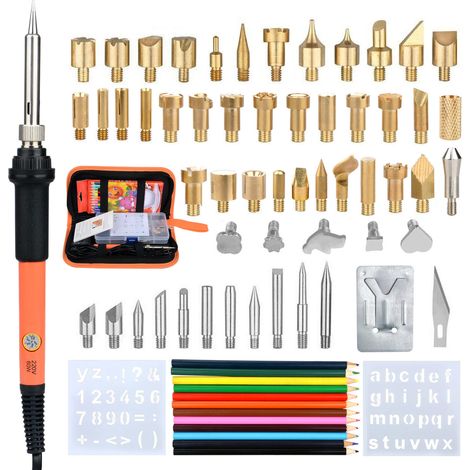 Kit de Pyrogravure Électrique avec Fer à Souder Sculpté - Outil de Marquage sur Bois (1/4)