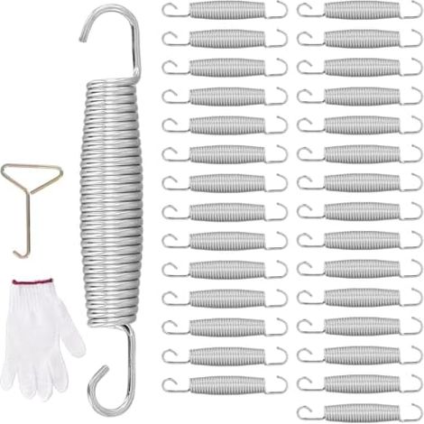 Kit de 30 ressorts trampoline 14 cm pour 2,4 m/3 m/3,7 m/4,3 m/4,6 m/4,9 m, fitness avec crochets et gants, JumpKing, Upperbounce, Skybound -