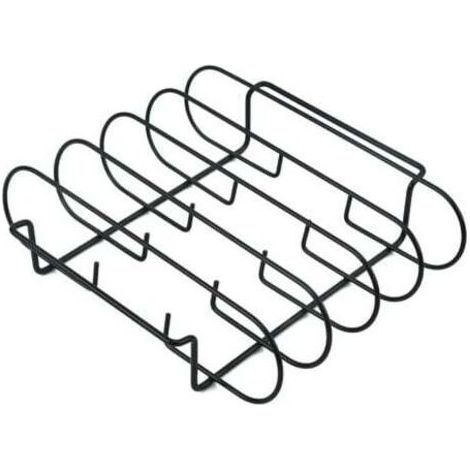 (Noir)Support à Côtes Barbecue,BBQ Rib Rack Support,Support pour Côtes Barbecue Métal,Support de Côtes Griller Fumer,Support de Poulet à Griller,pour Griller Steaks,Côtes Levées,Poulet Grillé (1/5)