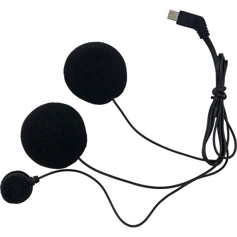 Integriertes Mikrofon für Motorradhelm, Gegensprechanlage mit Geräuschreduzierung, Stereoanlage, Mini-Anschluss, 10 schwarze Broschen. (1/5)