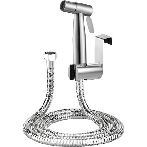 1 - Douchette Bidet - Kit Pulvérisation - Acier Inoxydable - Pression Réglable - Hygiène Personnelle Et Nettoyage - Salle De Bain - Argent - 150cm