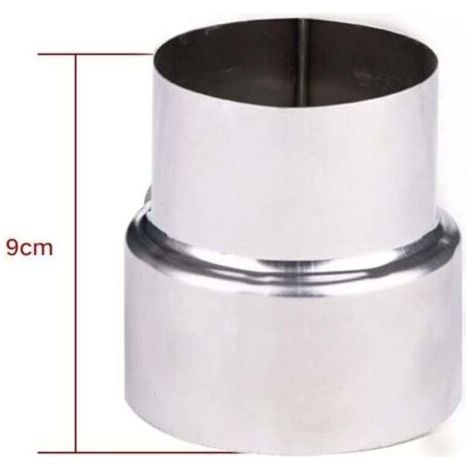 Réducteur de tuyau de fumée en acier inoxydable, adaptateur de cheminée, tuyau de poêle, réduction en acier inoxydable, tuyau de fumée, tuyau de poêle (90-80mm) (1/4)