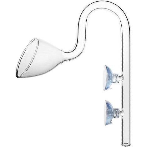 Verre sortie d'eau nénuphar transparent avec ventouses pour aquarium réservoir taille M, tuyau de sortie décoratif, accessoire filtration poisson.