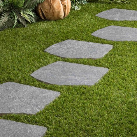 Pas japonais effet pierre 42x36 cm – Gris – Pierre naturelle pour aménagement extérieur – Épaisseur 2 cm – Vendu à l’unité (1/5)