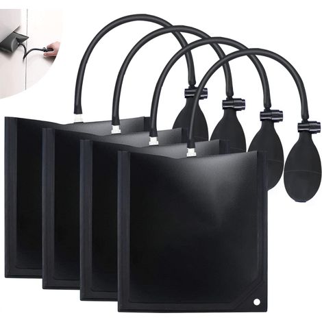 Aougo – Coussin d'air de levage 4 pcs – Pompe manuelle pour installation fenêtres et portes – Capacité 220 lb – Caoutchouc polyuréthane durable (1/5)