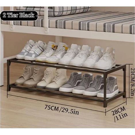 Étagère à Chaussures 75x28x21 cm -  et Métal - 2 Niveaux - Gain de Place et Organisation - Beast (1/5)