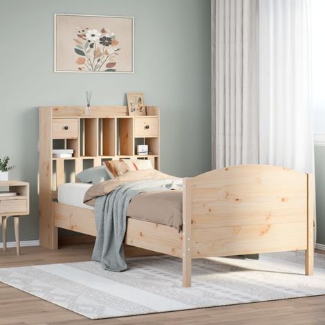 vidaXL Letto Libreria senza Materasso 100x200 cm in Legno di Pino (1/5)