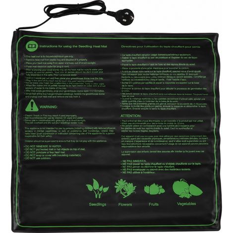 Tapis chauffant étanche pour semis, prise AU 220-240V, pour la germination des plantes d'intérieur (1/5)