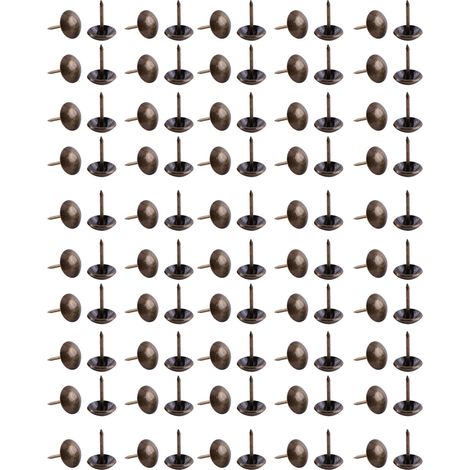 100 clous de tapissier vintage bronze, clous décoratifs métalliques pour meubles, canapé, chaussures, porte, clous de décoration. (1/5)