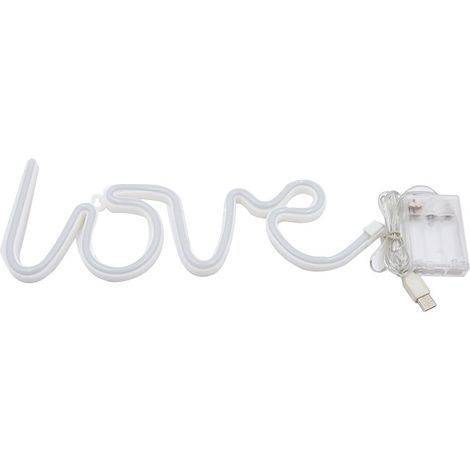 Batteriebetriebene LED-Neonleuchte „Love“ (rosa) (1/5)