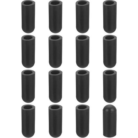 76 embouts de pieds de chaise Lot de 76 PVC noir souple Protections de sol antidérapantes Pour meubles (1/5)