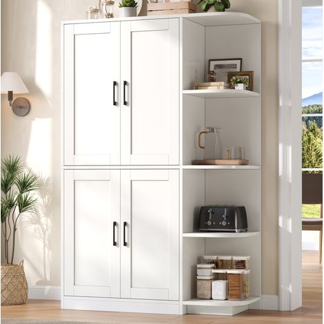 Credenza alta da cucina con 4 ante, 4 nicchie e ripiani regolabili 103 x 40 x 163 cm DESVIAE (1/5)