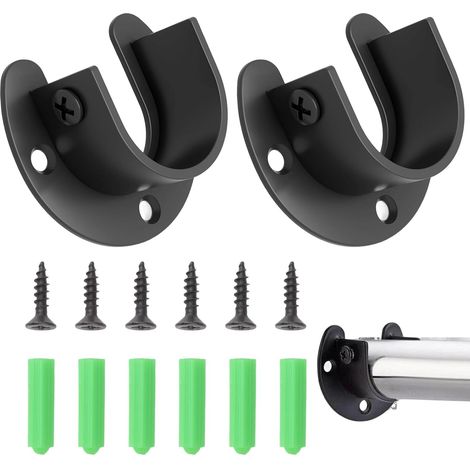 2 Pcs Support Tringle Rideaux pour Tige de Inférieur à 32 mm de Diamètre (1/5)