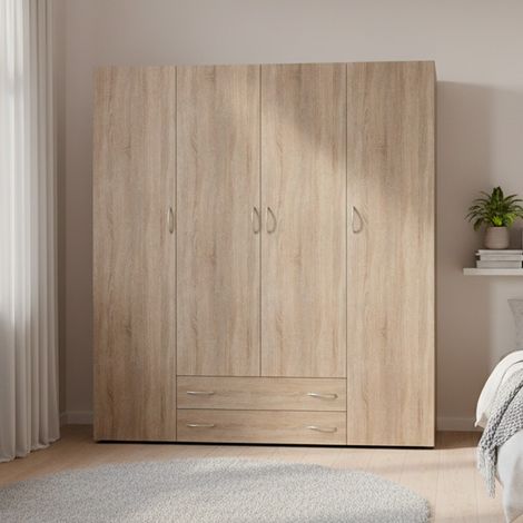 Armadio 4 ante 2 cassetti Seba 4 colore rovere sonoma (1/5)