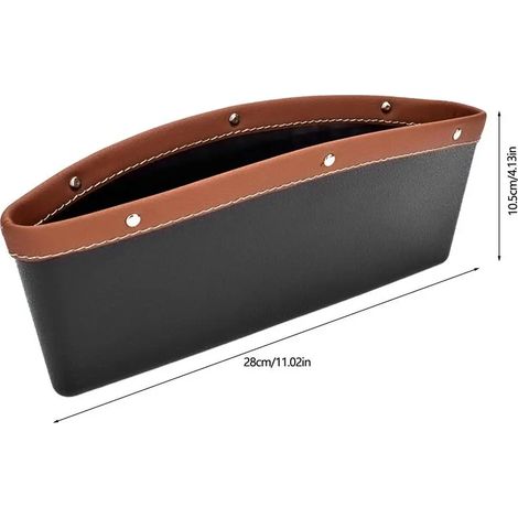 (Bleu) Combleur d'espace pour siège auto, poche de rangement latérale multifonction en cuir pour console centrale, pour téléphone, clés, lunettes, lingettes (1/5)