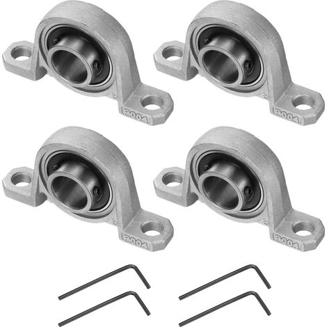 4pcs Paliers de Battement Montés Lisse KP004, Palier à Semelle Alésage 20mm pour Bride Roulement à Bille de Bloc Roue de Brouette Machine à Axe Imprimante 3D, P6(ABEC3) (1/5)