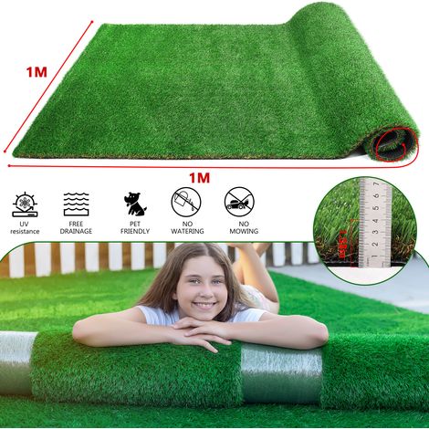 Prato artificiale 1 x 1 m, spessore 2 cm, verde, con drenaggio rapido DESVIAE (1/3)