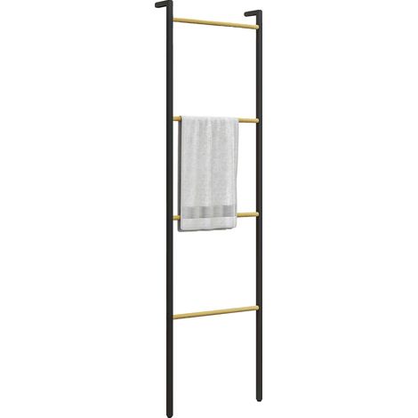 Toallero, estructura de acero y bambú, 49 x 5,5 x 167,5 cm, requiere montaje, diseño que ahorra espacio, cuatro niveles. (1/5)