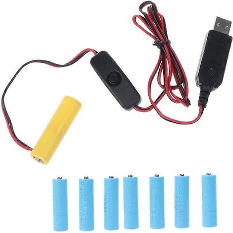 Câble d'alimentation universel QC3.0 USB vers 5V 6V 7.5V 9V 12V LR6 AA pour piles AA (1/5)