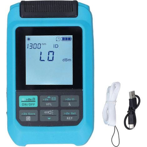 Wattmètre à fibre optique rechargeable, -70 à +3 dBm, interface universelle 4 en 1, fonction lampe torche (1/4)