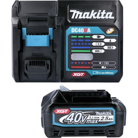 Makita BL4025 40V Max 2.5Ah Li-ion XGT Battery 191B36-3 + DC40RA Fast Charger