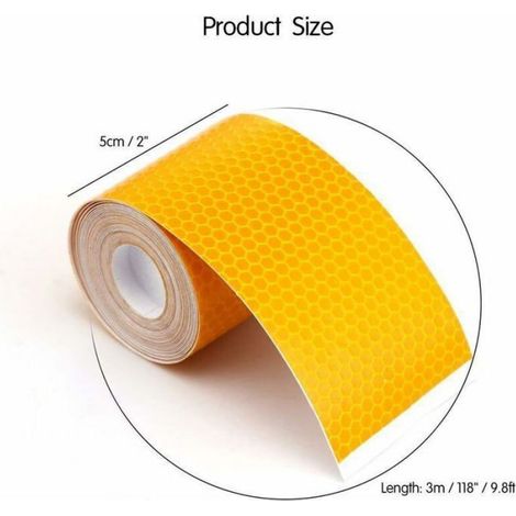 Bande Réfléchissante - Ruban de Sécurité Adhésif Imperméable 5 cm x 3 m - Pour Signalisation Routière et Industrielle - 5 Pièces (1/4)
