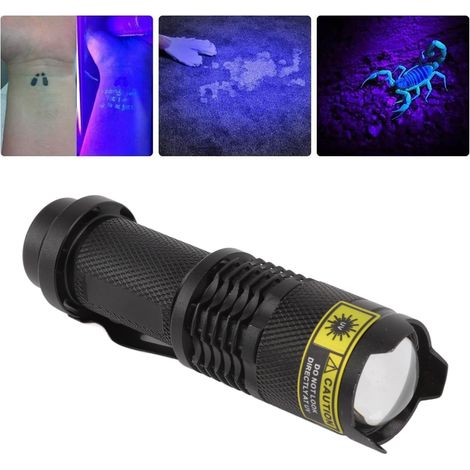 Détecteur de billets de banque 365 nm, lampe de détection d'agent fluorescent LED, masque de test de fluorescence, lampe torche UV (1/5)